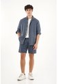 Tennis Camisa Azul Manga Larga 100% Lino Para Hombre de Tennis