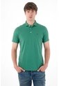 Tennis Polo Con Raqueta Bordada Verde Con Acabado Ligero Para Hombre de Tennis
