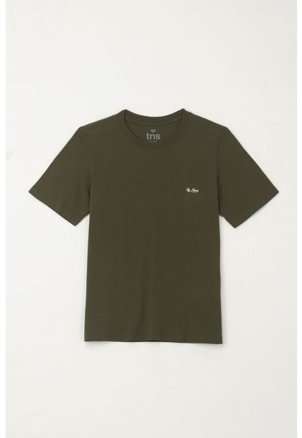 Camiseta Básica Con Estampado Verde Para Niño