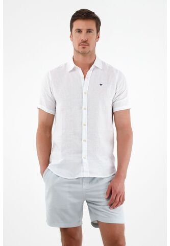 Tennis Camisa Blanca En Lino Para Hombre Tennis