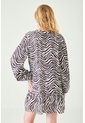 Tennis Vestido Corto Suelto Con Estampado Cebra De Tela En Blanco Y Negro Para Mujer de Tennis
