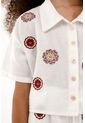 Camisa Con Bordado De Flores Para Niña de Tennis