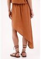 Tennis Falda Larga Fit Fluido Con Ruedo Asimétrico Bordado En Terracota Para Mujer de Tennis