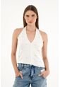 Tennis Camiseta Tejida Crudo Con Apliques De Brillo Para Mujer de Tennis