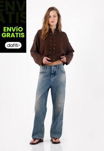 Tennis Jeans Recto En Denim Con Efecto Vintage Difuminado Para Mujer Tennis