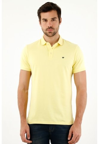 Tennis Polo Slim Fit Amarilla Licra Para Hombre Tennis