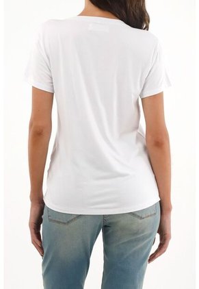 Tennis Camiseta Blanca Cuello V Para Mujer