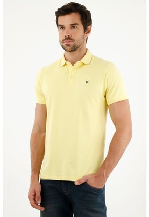 Tennis Polo Slim Fit Amarilla Licra Para Hombre