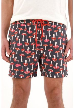 Tennis Pantaloneta De Baño Con Estampado De Hongos Multicolor Para Hombre