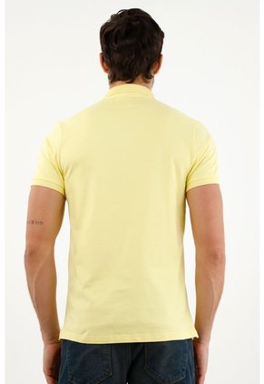Tennis Polo Slim Fit Amarilla Licra Para Hombre