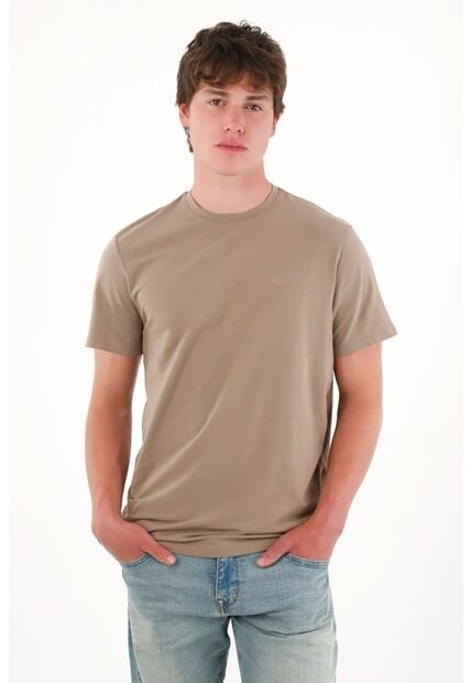 Tennis Camiseta Básica Con Mini Print Café Para Hombre
