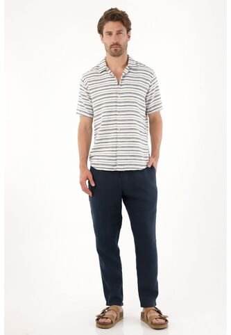 Tennis Camisa Tipo Bowling Preteñida A Rayas Para Hombre Tennis