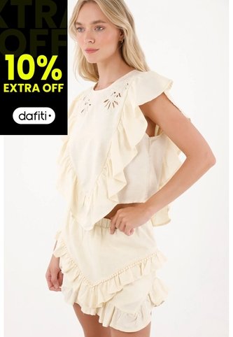 Tennis Camisa Manga Sisa Con Boleros Crudo Para Mujer Tennis