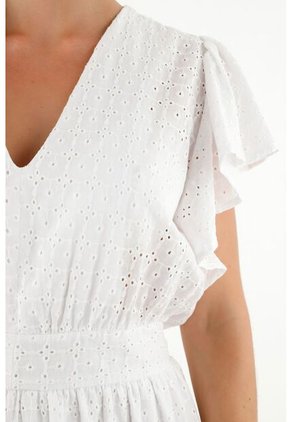 Tennis Vestido Blanco En Ojalillo Para Mujer