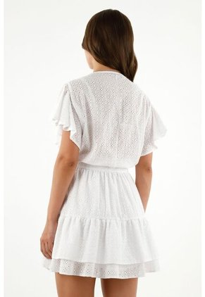 Tennis Vestido Blanco En Ojalillo Para Mujer
