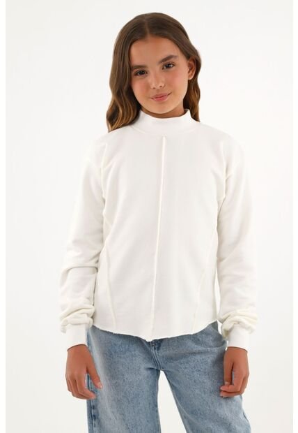 Buzo Crudo Cuello Alto Para Niña