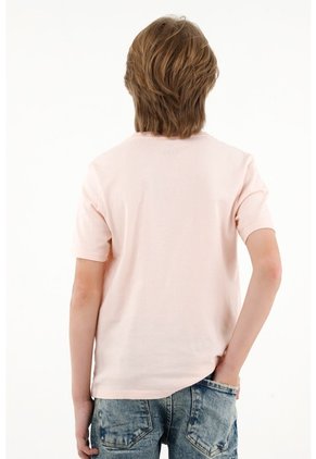 Camiseta Rosada Manga Corta Para Niño