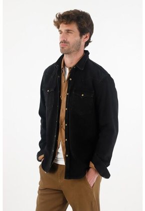 Tennis Camisa En Denim Tono Oscuro Azul Para Hombre