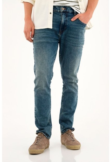 Tennis Jean Nudy Tiro Medio Clásico Azul Para Hombre