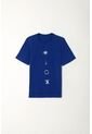 Camiseta Básica Estampada Azul Para Niño de Tennis