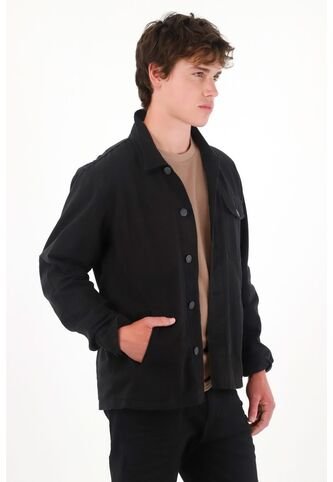 Tennis Chaqueta En Denim Con Costuras Decorativas Negra Para Hombre Tennis