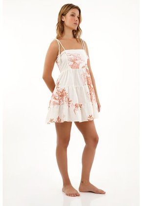 Vestido Con Escote Recto Estampado Para Mujer