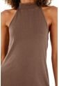 Tennis Vestido Café Largo En Rib Para Mujer de Tennis