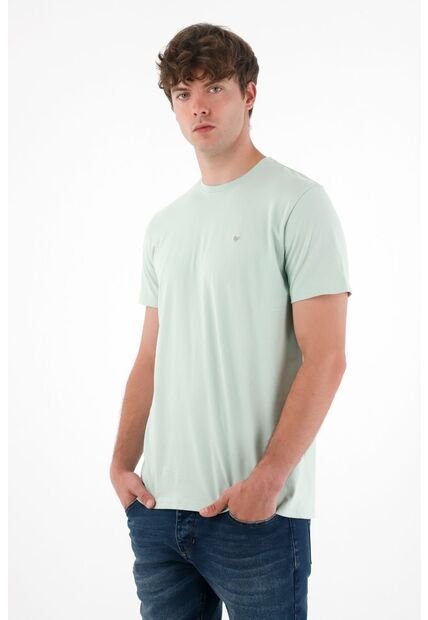 Tennis Camiseta Manga Corta En 100% Algodón Verde Para Hombre