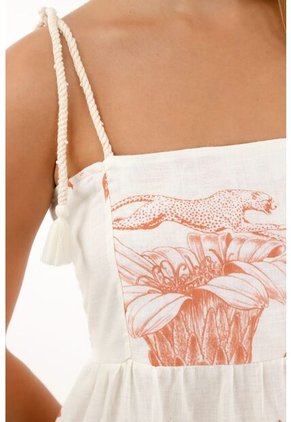 Vestido Con Escote Recto Estampado Para Mujer