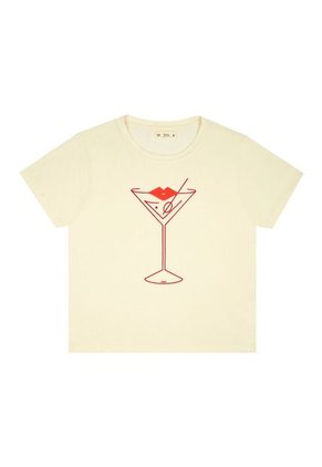 Tennis Camiseta Estampada Crudo Para Mujer