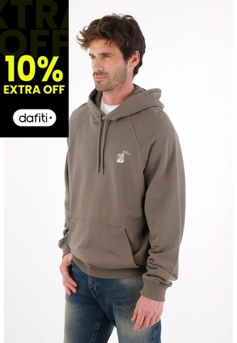 Tennis Buzo Tipo Hoodie Estampado Gris Para Hombre Tennis