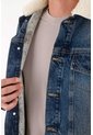 Tennis Abrigo Para Hombre Algodón Azul Fit Recto Con Borreguito de Tennis