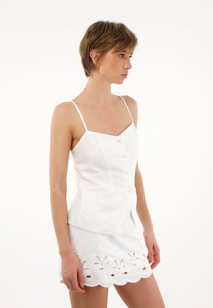 Camisa Blanca Tipo Corsé Para Mujer