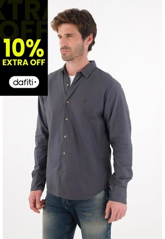 Tennis Camisa Clásica Manga Larga Azul Para Hombre Tennis