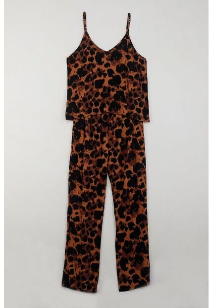Tennis Pijama De Camisa Y Pantalón De Animal Print Para Mujer