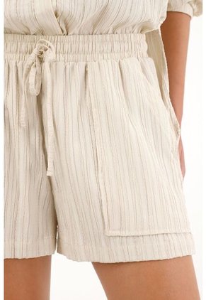 Tennis Short Con Pretina Elástica Y Textura Gris Para Mujer