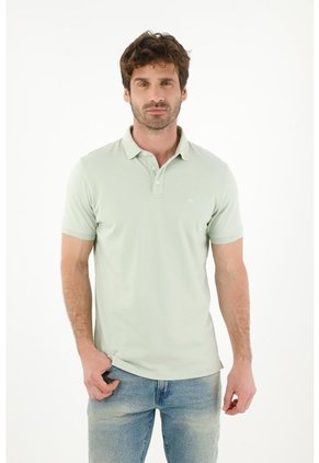 Tennis Polo En Tela Piqué Lycra Verde Con Diseño Limpio Para Hombre Con Detalle único