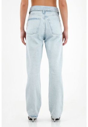 Tennis Jean Con Pretina Dobladillada Azul Para Mujer