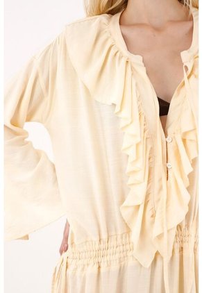 Vestido Largo Con Escote En V Amarillo Para Mujer