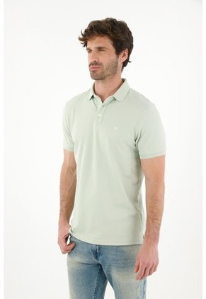 Tennis Polo En Tela Piqué Lycra Verde Con Diseño Limpio Para Hombre Con Detalle único