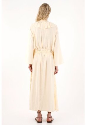 Vestido Largo Con Escote En V Amarillo Para Mujer