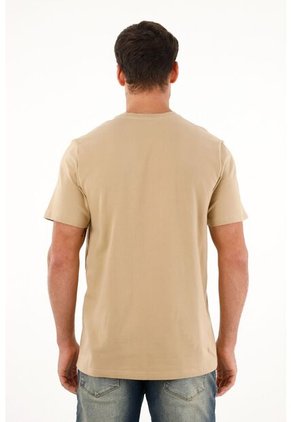 Camiseta Regular Fit Manga Corta Café Para Hombre