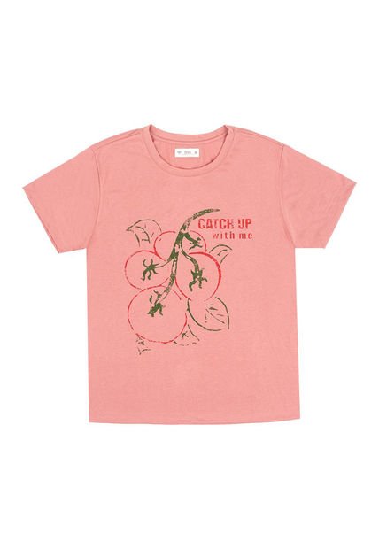 Camiseta Naranja Con Estampado Para Mujer