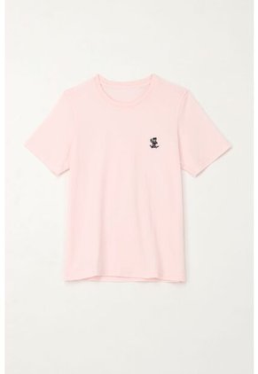 Camiseta Con Estampado En Algodón 100% Rosada Para Niño