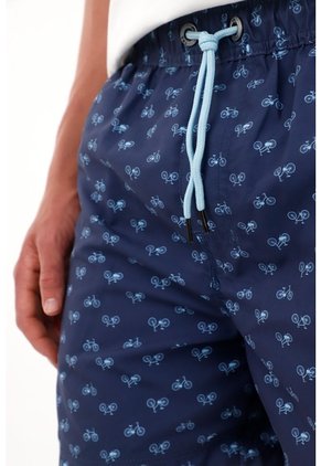 Tennis Pantaloneta Con Estampado De Bicicletas Para Hombre