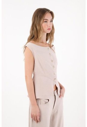 Tennis Chaleco Con Escote Bandeja Crudo Para Mujer