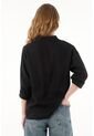 Tennis Camisa Negra Cuello Neru En 100% Lino Para Mujer de Tennis