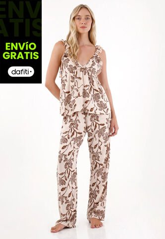 Tennis Pijama De Pantalón Estampado Para Mujer Tennis