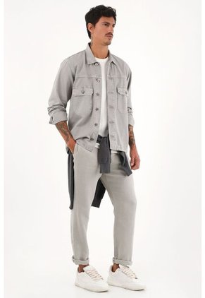 Tennis Chaqueta Gris Con Bolsillos De Tapa Para Hombre