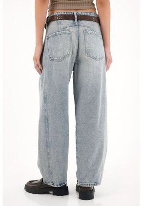 Tennis Jean Horseshoe De Tiro Bajo Azul Para Mujer